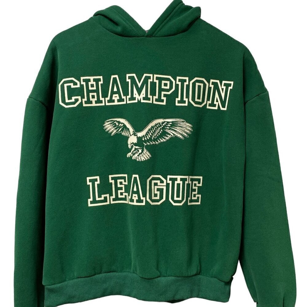 Edikted Green Sweatshirt Small Champion League Womens Pullover Hoodie